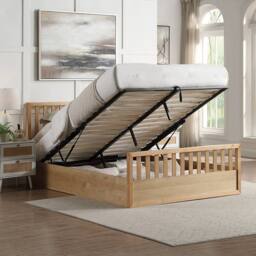 Flintshire Furniture Ltd Alyn End Lift Ottoman Bed Frame in Light Oak - Size: Double - thumbnail 2