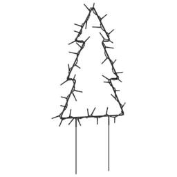 Berkfield Home Warm Christmas Light Decorations with Spikes 3 pcs Tree 50 LEDs 30 cm in Black - thumbnail 8