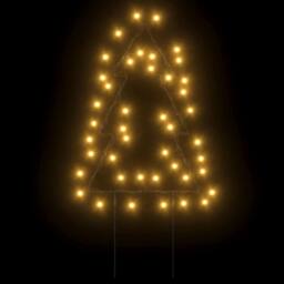 Berkfield Home Warm Christmas Light Decorations with Spikes 3 pcs Tree 50 LEDs 30 cm in Black - thumbnail 5