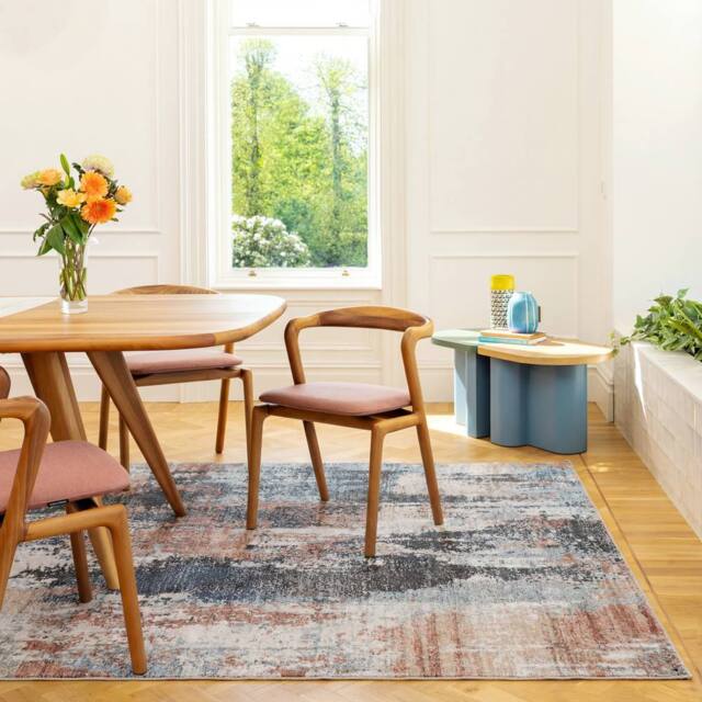 Kukoon Blue Grey Multi Colour Abstract Machine Washable Soft Area Rug - Size: 120 cm x 170 cm - image 1