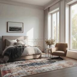 Kukoon Blue Grey Multi Colour Abstract Machine Washable Soft Area Rug - Size: 120 cm x 170 cm - thumbnail 3