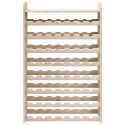 Berkfield Home Wine Rack with Top Board 72.5x25x111.5 cm Solid Wood Pine in Brown - thumbnail 5