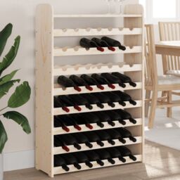 Berkfield Home Wine Rack with Top Board 72.5x25x111.5 cm Solid Wood Pine in Brown