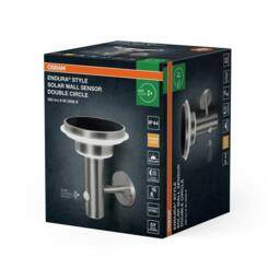 Osram Endura Style Solar Wall Sensor Double Circle Outdoor Garden LED Light 6W in Metallic Silver - thumbnail 4