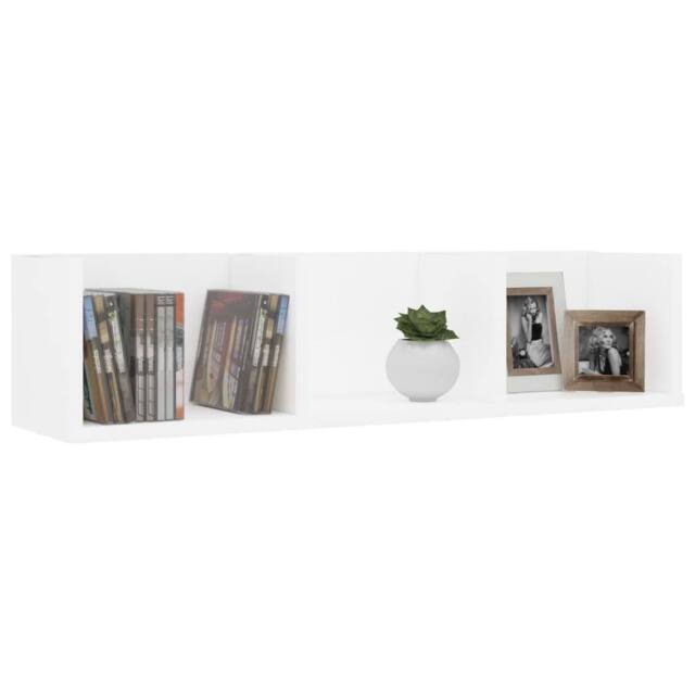 Berkfield Home Durable CD Wall Shelf White 75x18x18 cm Engineered Wood - Size: 75 x 18 x 18 cm - image 1