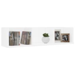 Berkfield Home Durable CD Wall Shelf White 75x18x18 cm Engineered Wood - Size: 75 x 18 x 18 cm