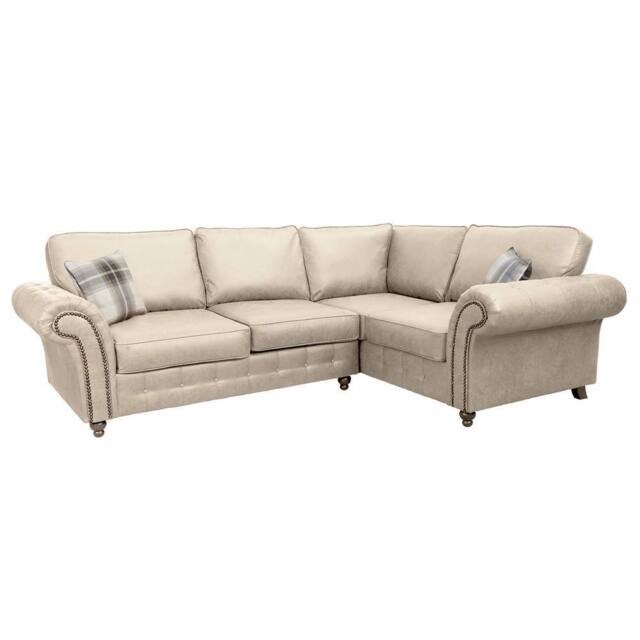 Snugg Furniture UK Limited Swiss Suede Leather Right Hand Corner (2C1) Sofa in Beige - image 1