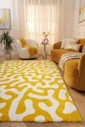 THE RUGS Joli Abstract Pattern Soft & Dense Pile Living Room & Bedroom Rug in Yellow - Size: 200 cm x 290 cm - thumbnail 4
