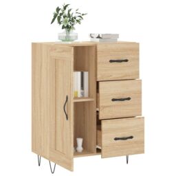 Berkfield Home Sideboard Sonoma Oak 69.5x34x90 cm Engineered Wood in Brown - thumbnail 4