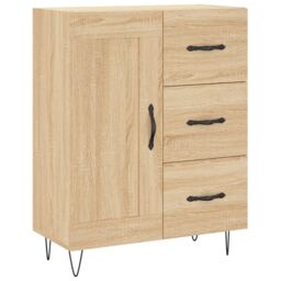Berkfield Home Sideboard Sonoma Oak 69.5x34x90 cm Engineered Wood in Brown - thumbnail 2
