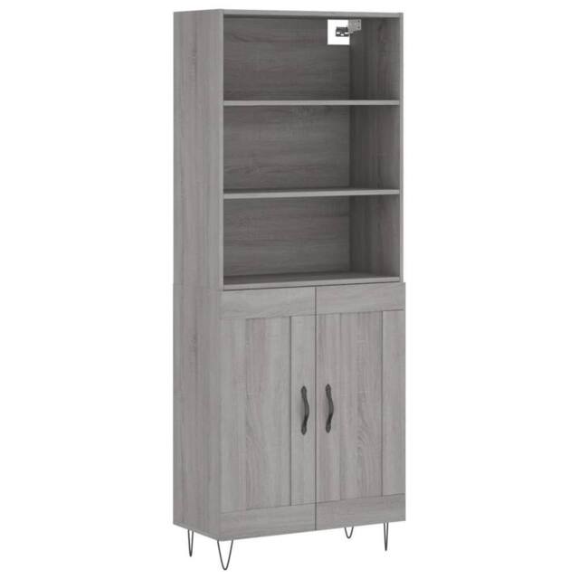 Berkfield Home Highboard Grey Sonoma 69.5x34x180 cm Engineered Wood - image 1