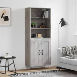 Berkfield Home Highboard Grey Sonoma 69.5x34x180 cm Engineered Wood - thumbnail 2