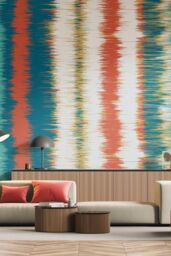 Origin Murals Linear Stripe Matt Smooth Paste the Wall Mural in Teal - Size: W300 cm x H240 cm