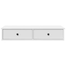 Berkfield Home Wall Shelf with Drawers White 100x37.5x19 cm Engineered Wood - thumbnail 4