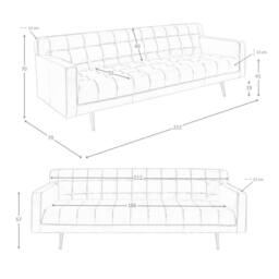 Angel Cerda Dark Brown Leather Chester 3-Seater Sofa - thumbnail 8