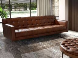 Angel Cerda Dark Brown Leather Chester 3-Seater Sofa - thumbnail 3