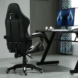 MCC Direct Neon Edge Gaming Chair with Tilt & Swivel function Chair A in White - thumbnail 5