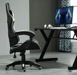 MCC Direct Neon Edge Gaming Chair with Tilt & Swivel function Chair A in White - thumbnail 4