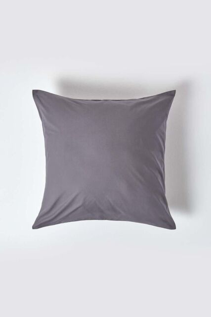 Homescapes Continental Egyptian Cotton Pillowcase 200 TC, 60 x 60 cm in Dark Grey - image 1