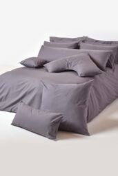 Homescapes Continental Egyptian Cotton Pillowcase 200 TC, 60 x 60 cm in Dark Grey - thumbnail 4