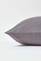 Homescapes Continental Egyptian Cotton Pillowcase 200 TC, 60 x 60 cm in Dark Grey - thumbnail 2