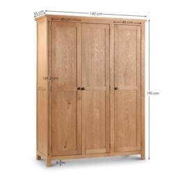 Cheshire Premium Kingsley 3 Door Wardrobe in Waxed Oak in Light Oak - thumbnail 4