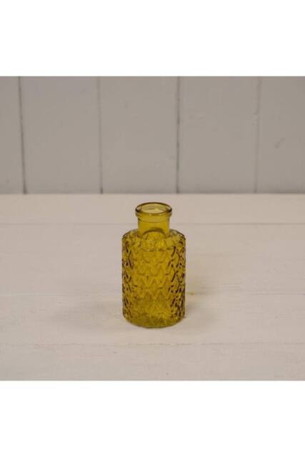 KDMD Yellow Geometric Glass Bottle - image 1