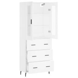 Berkfield Home Highboard White 69.5x34x180 cm Engineered Wood - thumbnail 4