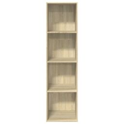 Berkfield Home Bookcase Sonoma Oak 40x30x152 cm Engineered Wood in Brown - Size: 40 x 30 x 152 cm - thumbnail 4
