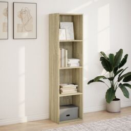 Berkfield Home Bookcase Sonoma Oak 40x30x152 cm Engineered Wood in Brown - Size: 40 x 30 x 152 cm - thumbnail 3