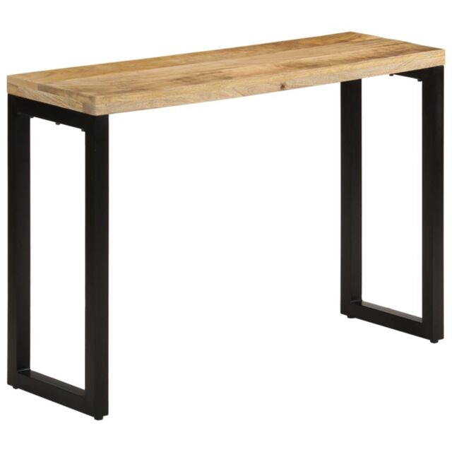 Berkfield Home Console Table 110x35x76 cm Solid Rough Wood Mango in Brown - Size: 110 x 35 x 76 cm - image 1