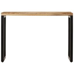 Berkfield Home Console Table 110x35x76 cm Solid Rough Wood Mango in Brown - Size: 110 x 35 x 76 cm - thumbnail 2