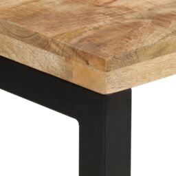 Berkfield Home Console Table 110x35x76 cm Solid Rough Wood Mango in Brown - Size: 110 x 35 x 76 cm - thumbnail 4