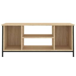 Berkfield Home TV Cabinet Sonoma Oak 102x35x45 cm Engineered Wood in Brown - Size: 102 x 35 x 45 cm - thumbnail 5