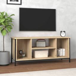 Berkfield Home TV Cabinet Sonoma Oak 102x35x45 cm Engineered Wood in Brown - Size: 102 x 35 x 45 cm - thumbnail 2