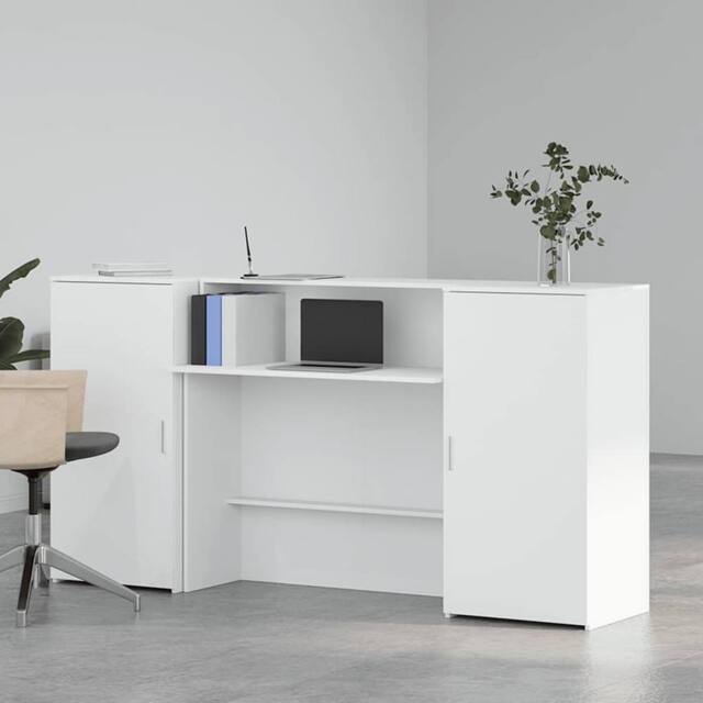 Berkfield Home Reception Desk White 200x50x103.5 cm Engineered Wood - image 1