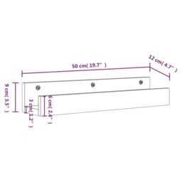 Berkfield Home Wall Shelves 2 pcs 50x12x9 cm Solid Wood Pine in Brown - Size: 50 x 12 x 9 cm - thumbnail 9
