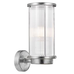 Nordlux Linton Outdoor Wall Light Silver Galv Steel Garden E27 IP54 Mains