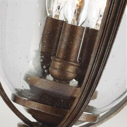 Netlighting English Bridle 3 Light Large Outdoor Pedestal Light British Bronze IP44 E14 in Brown - thumbnail 3