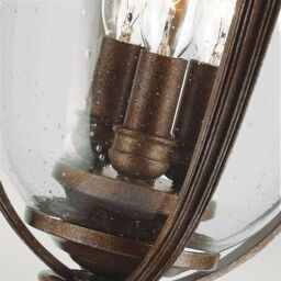 Netlighting English Bridle 3 Light Large Outdoor Pedestal Light British Bronze IP44 E14 in Brown - thumbnail 4