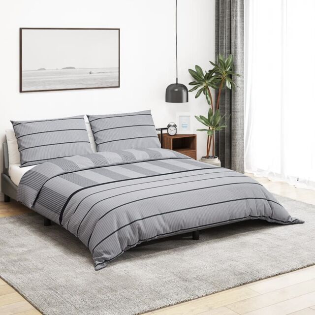 Berkfield Home Duvet Cover Set Grey 140x200 cm Cotton - image 1