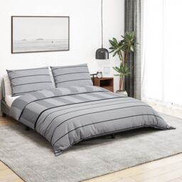 Berkfield Home Duvet Cover Set Grey 140x200 cm Cotton