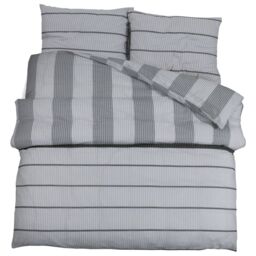 Berkfield Home Duvet Cover Set Grey 140x200 cm Cotton - thumbnail 2
