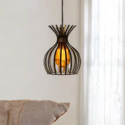 FURNOS Industrial Cage Black Light Shade Ceiling Pendant