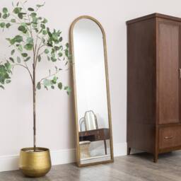 Melody Maison Large Bronze Framed Arched Wall & Leaner Mirror - 50cm X 180cm - Size: 50 cm X 180 cm