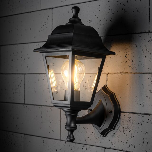 CGC Lighting Dahila Black Outdoor Wall Lantern Vintage Wall Light IP44 E27 Standard Screw Polycarbonate - image 1