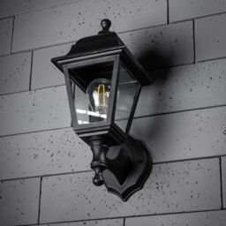 CGC Lighting Dahila Black Outdoor Wall Lantern Vintage Wall Light IP44 E27 Standard Screw Polycarbonate - thumbnail 4