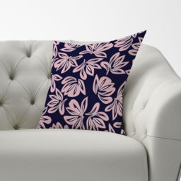 Warren Reed - Designer Pink Navy Floral Botanical Pattern Cushions - Size: 60 cm x 60 cm - thumbnail 2