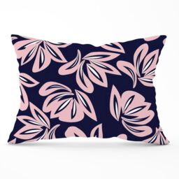Warren Reed - Designer Pink Navy Floral Botanical Pattern Cushions - Size: 60 cm x 60 cm - thumbnail 1