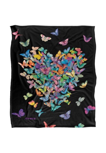 JQ Licensing Royce Mcclure Wildheart Butterflies Silky Touch Super Soft Throw Blanket 152 X 127 cm in White - image 1